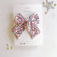 Large Baseball Heart Pinwheel Bow