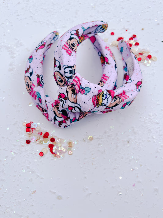 Magical Mouse Christmas & Friends Knotted Headband for Girls & Women