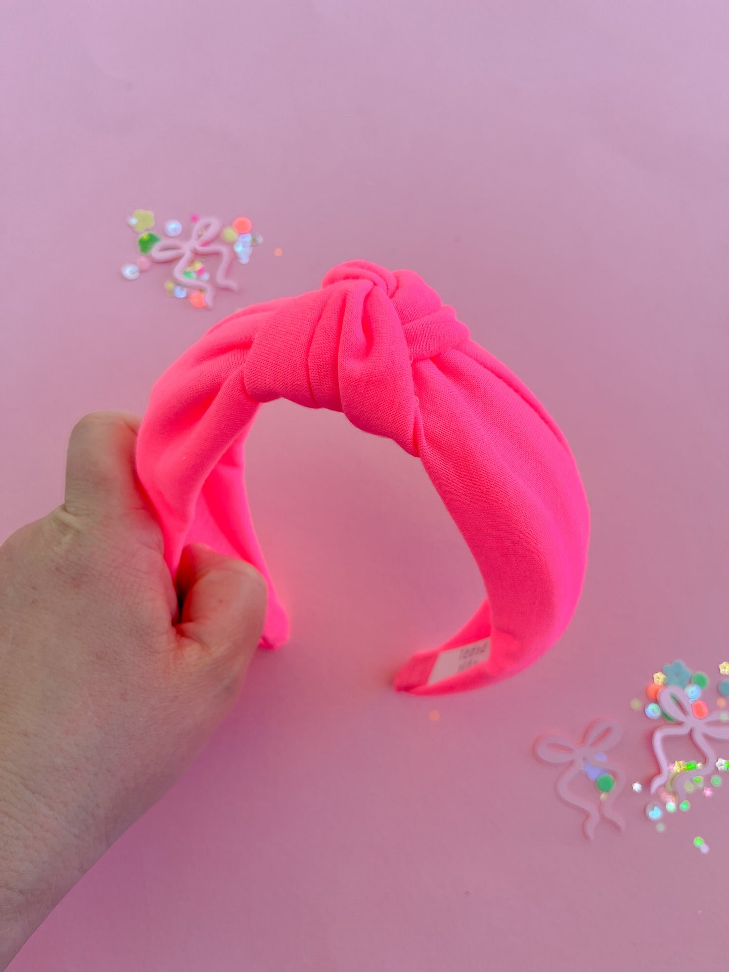 Neon Burst Pink Knotted Headband