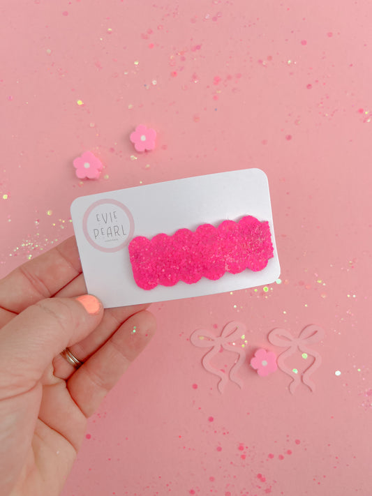 Hot Pink Heatwave Glitter Snap Clip