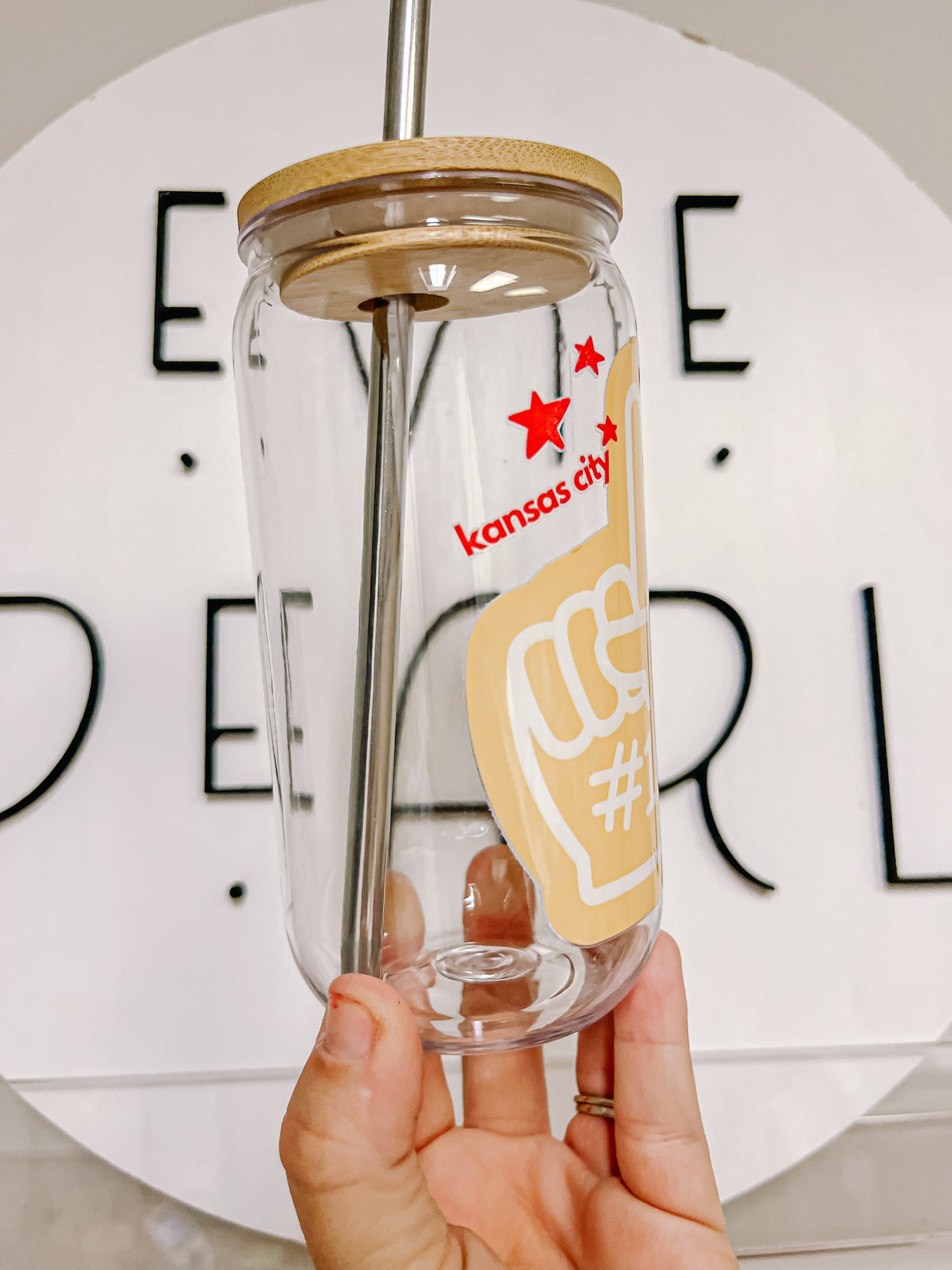 Kansas City Foam Finger Iced Coffee Acrylic Cup