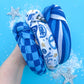 Blue White Stripe Kansas City Knotted Headband Girls & Women