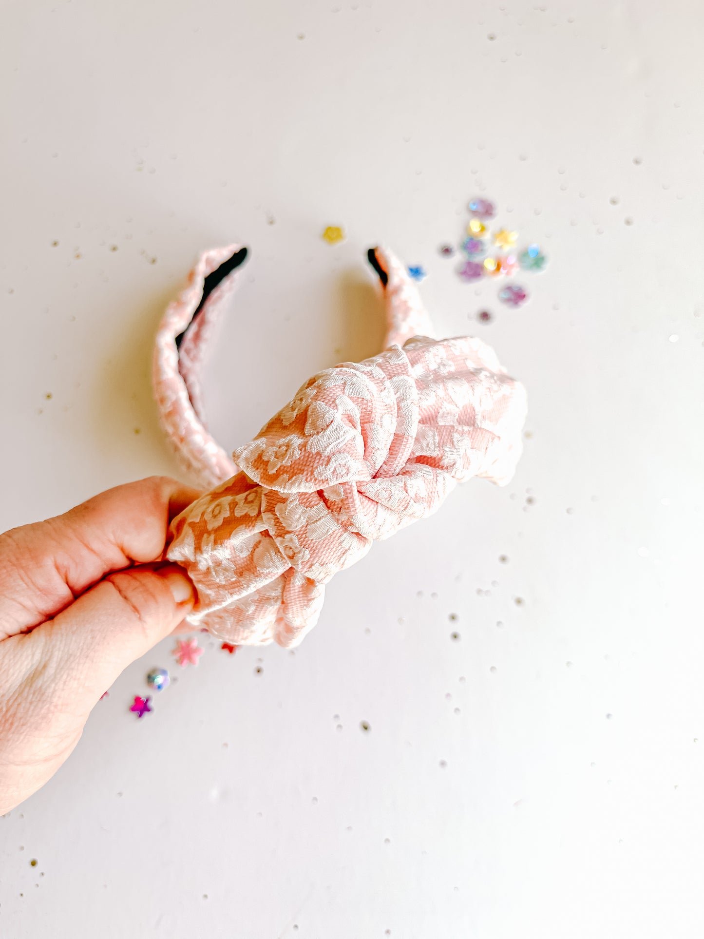 Light Pink Floral Knotted Headband