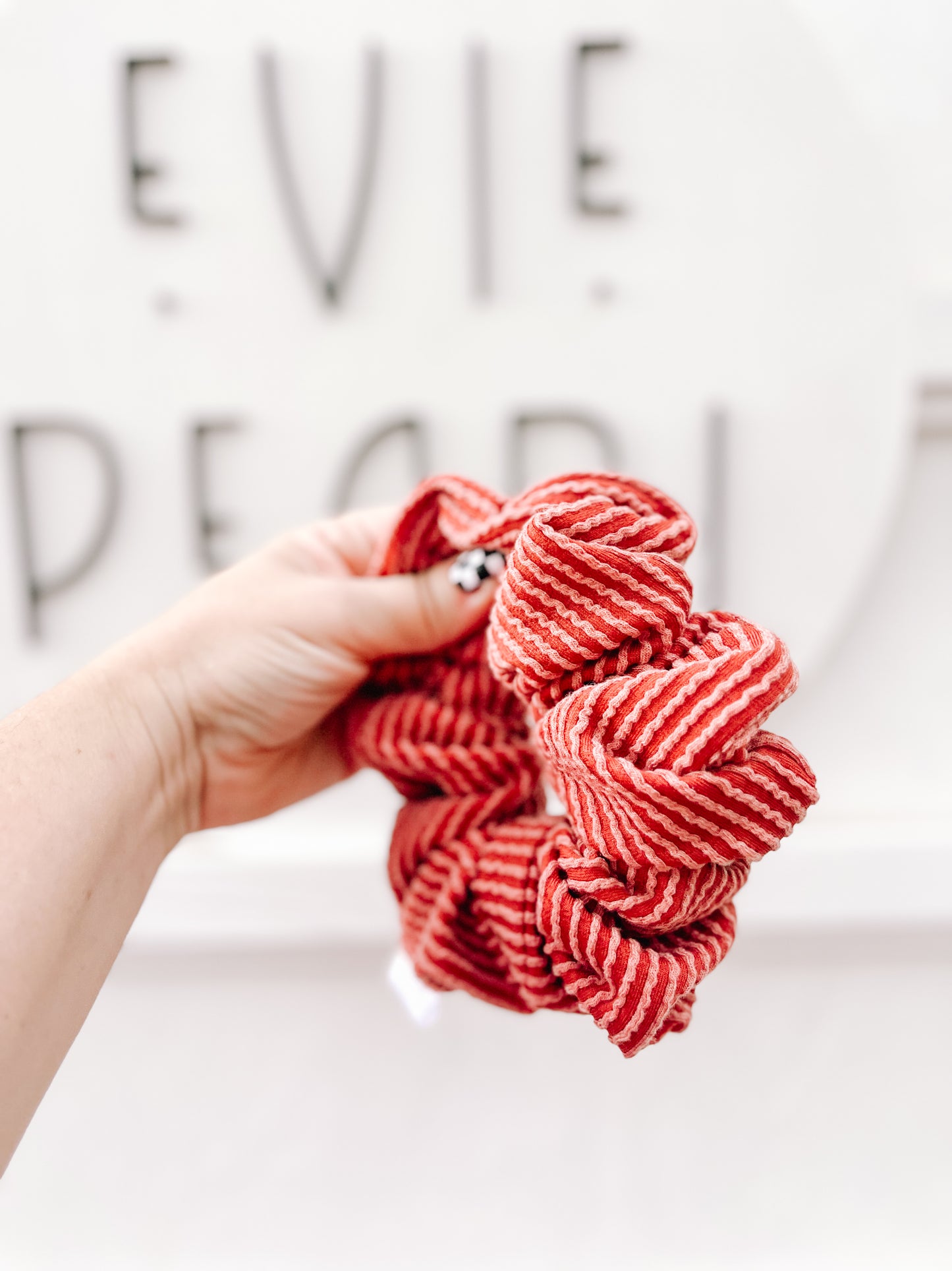 Rust Ribbed Knit Oversized Scrunchy for girls & women