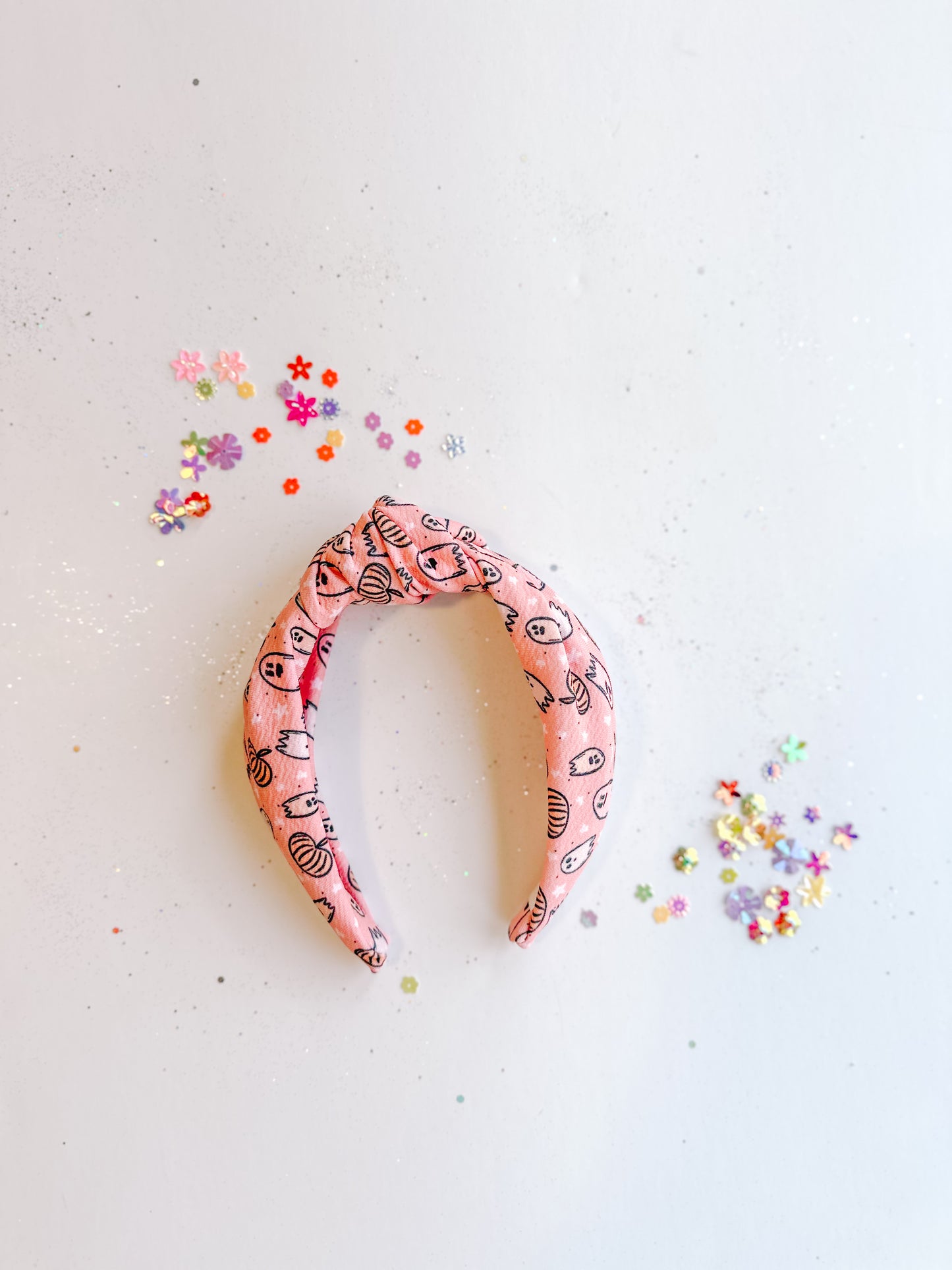 Pink Ghosts Knotted Headband