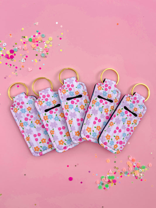 Floral Chapstick Keychain