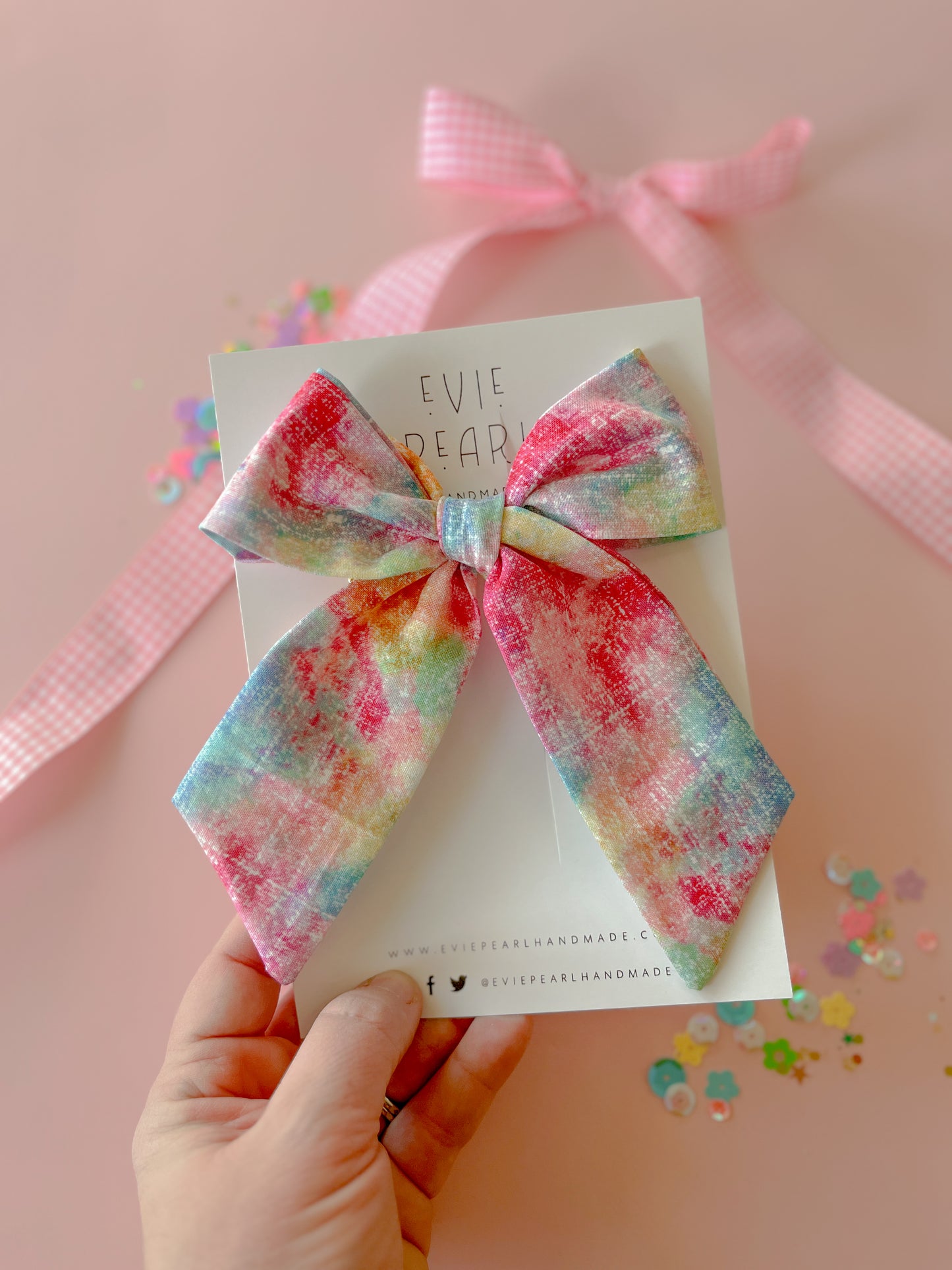 Rainbow Splash XL Pinwheel Bow