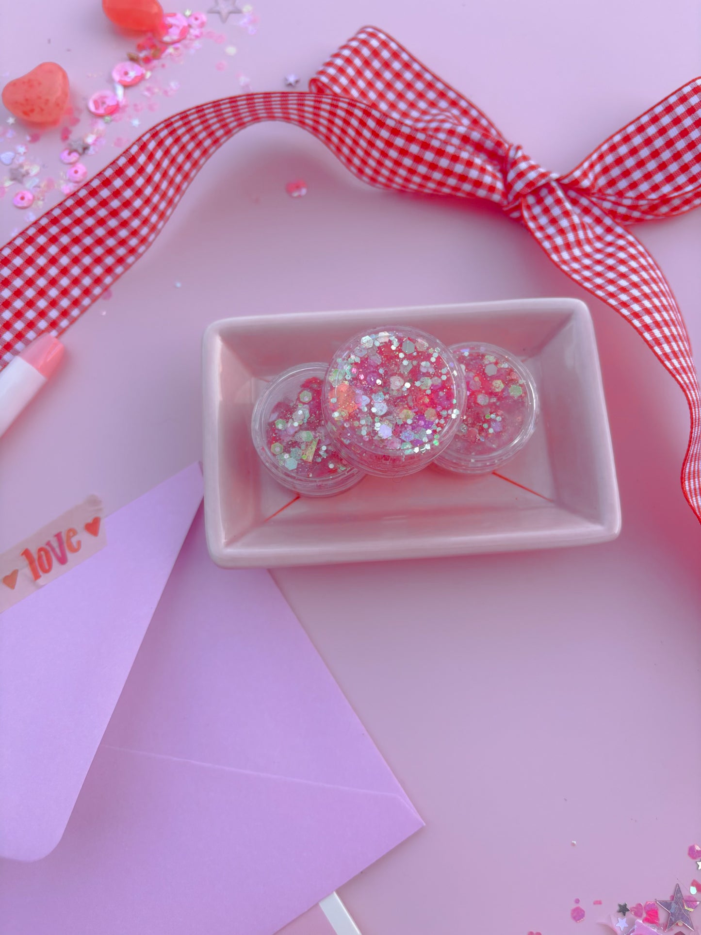 Cupid Pink Hearts Glitter Sparkle Hair Glitter