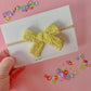 Mustard Lace Small Nylon Bow