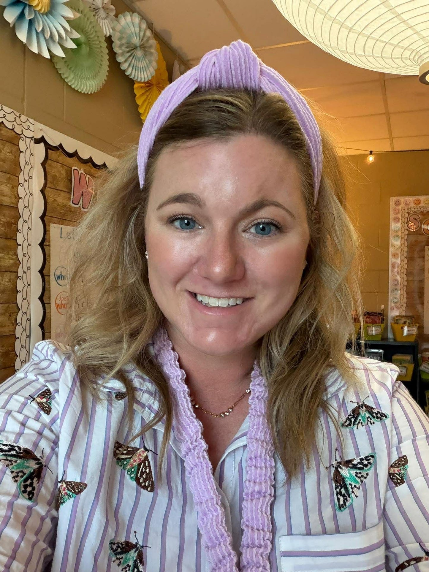 Lilac Ribbed Teacher Gift Set- Lanyard| Knotted Headband| Scrunchie