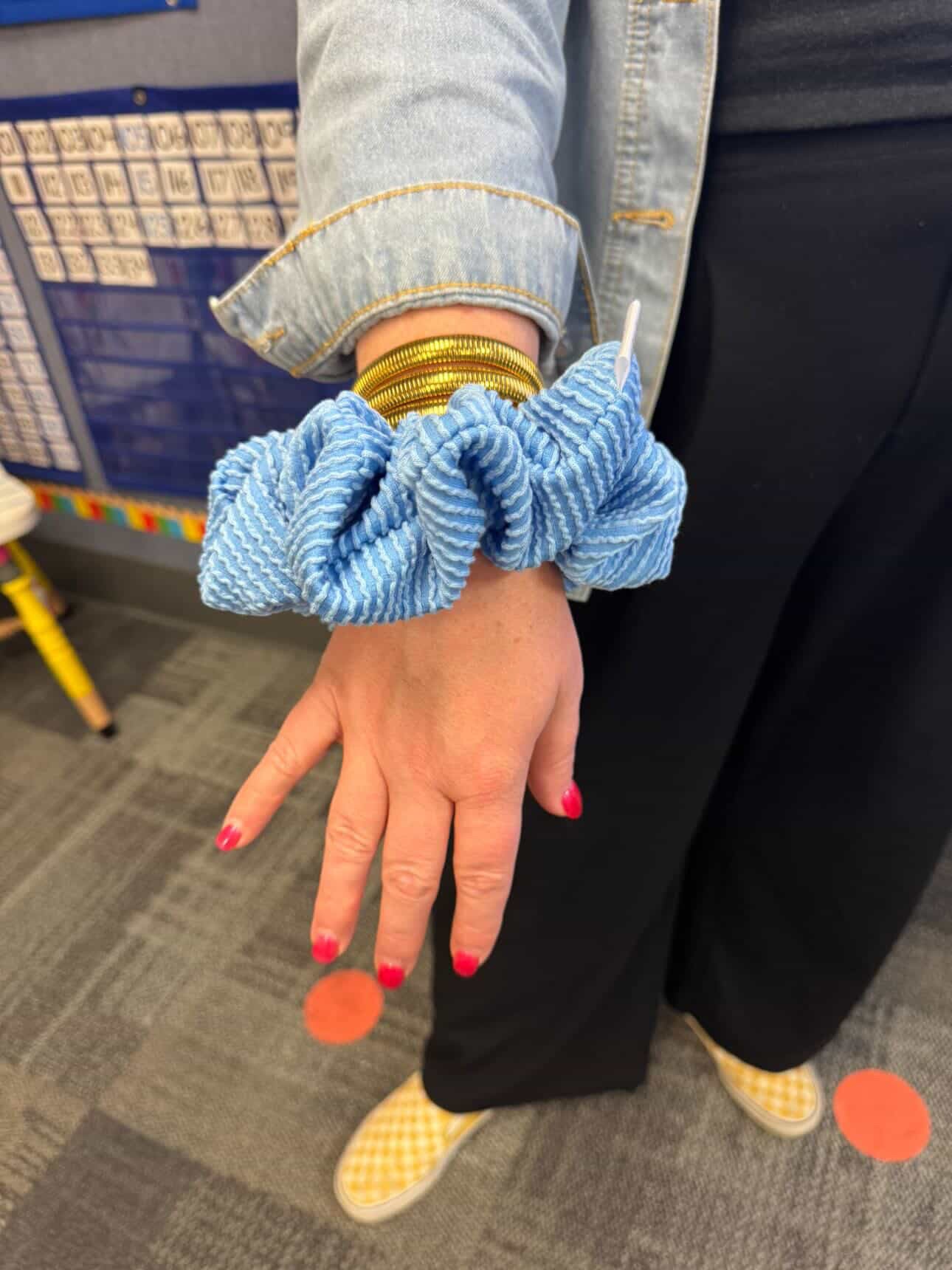 Azul Blue Ribbed Teacher Gift Set- Lanyard| Knotted Headband| Scrunchie