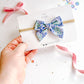 Small Blue Green Floral on nylon headband