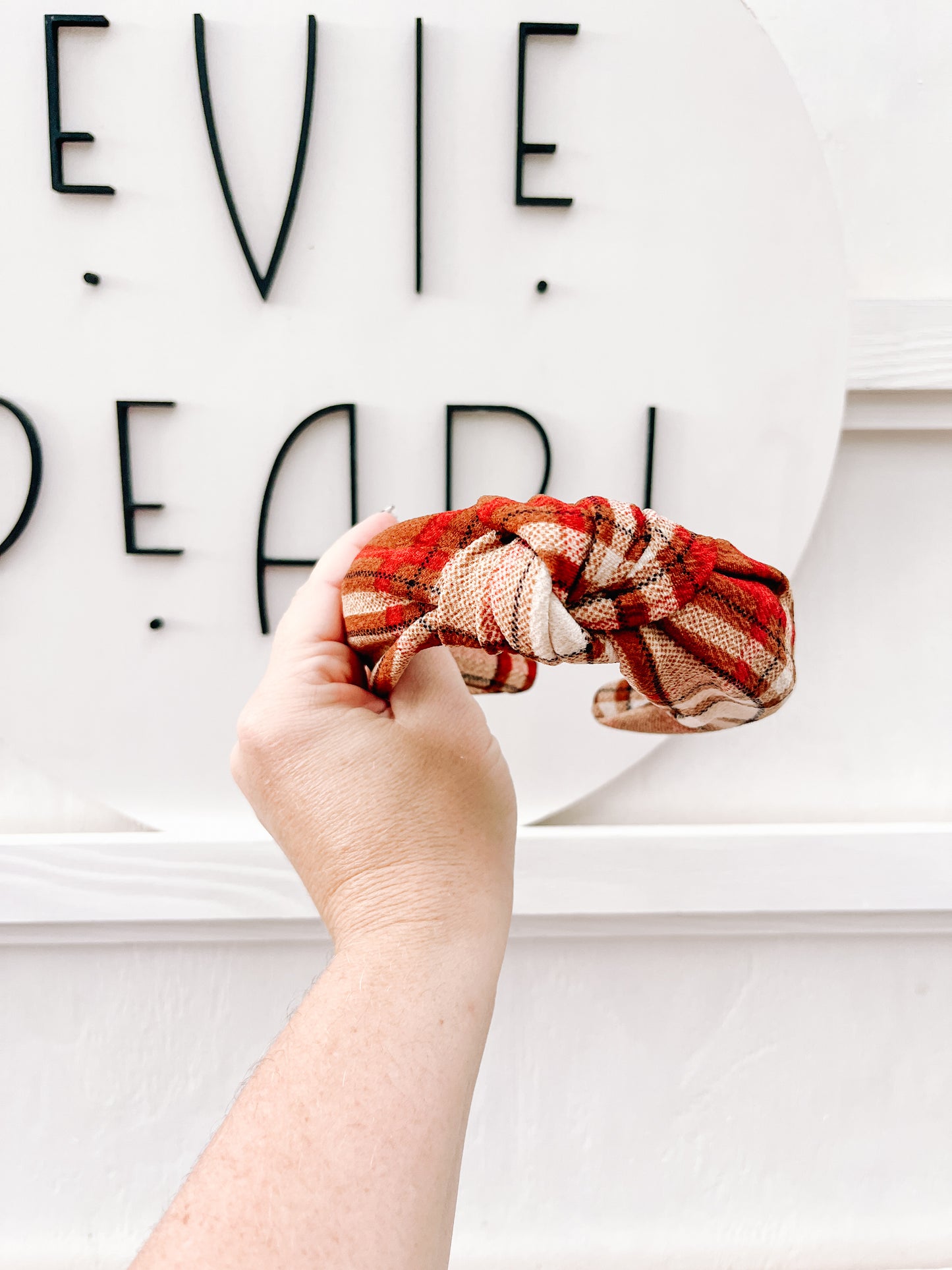 Fall Plaid Knotted Headband for Girls & Women