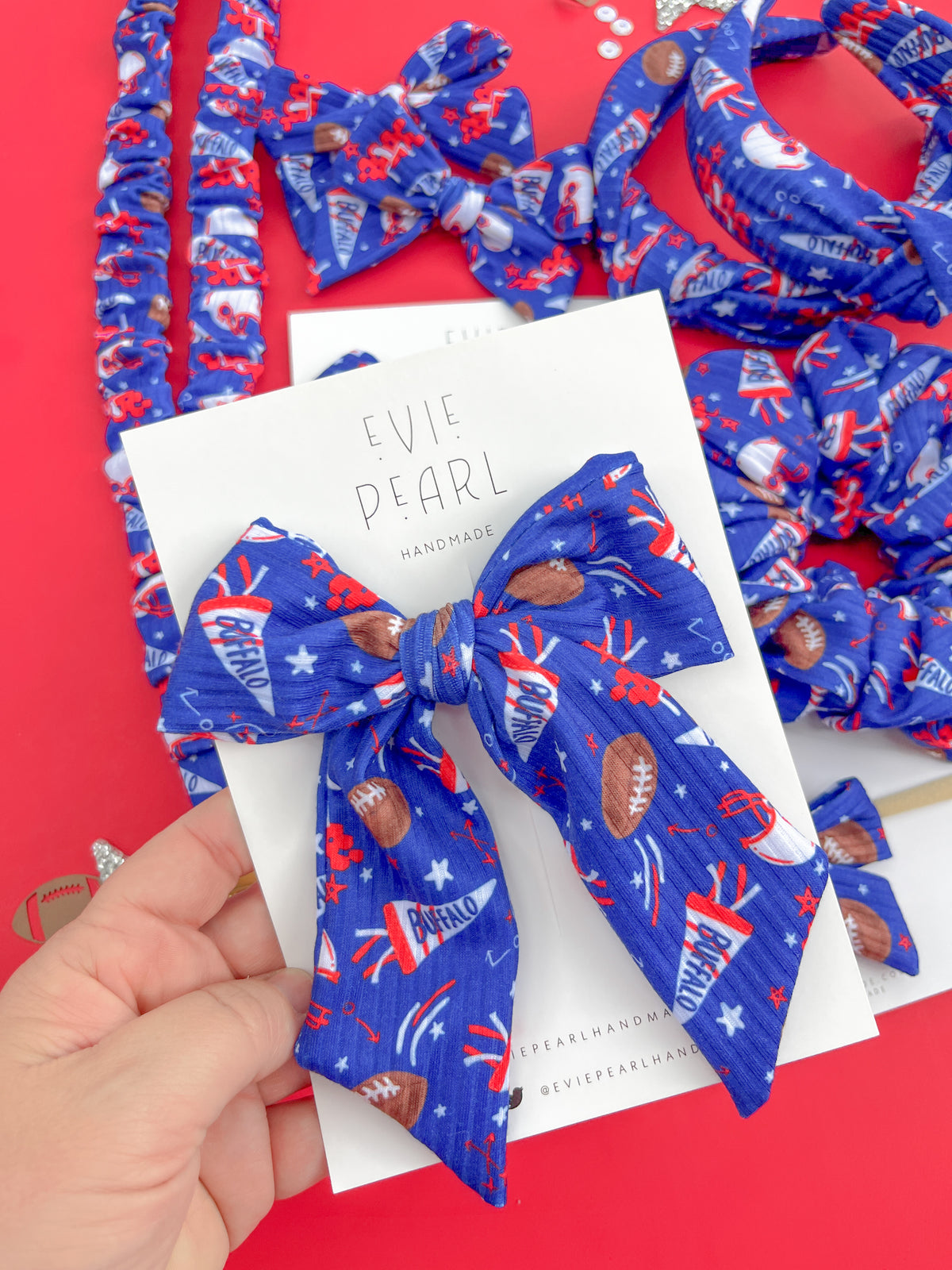 Buffalo Bills Hair Accessories | Bows, Scrunchies & Headbands