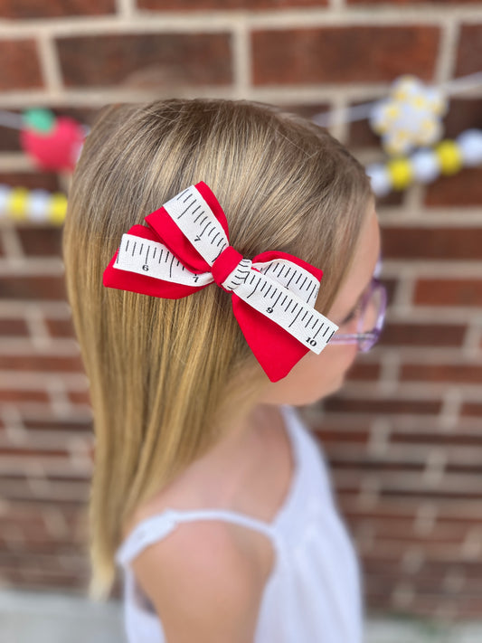 Red Ruler Medium Pinwheel Bow