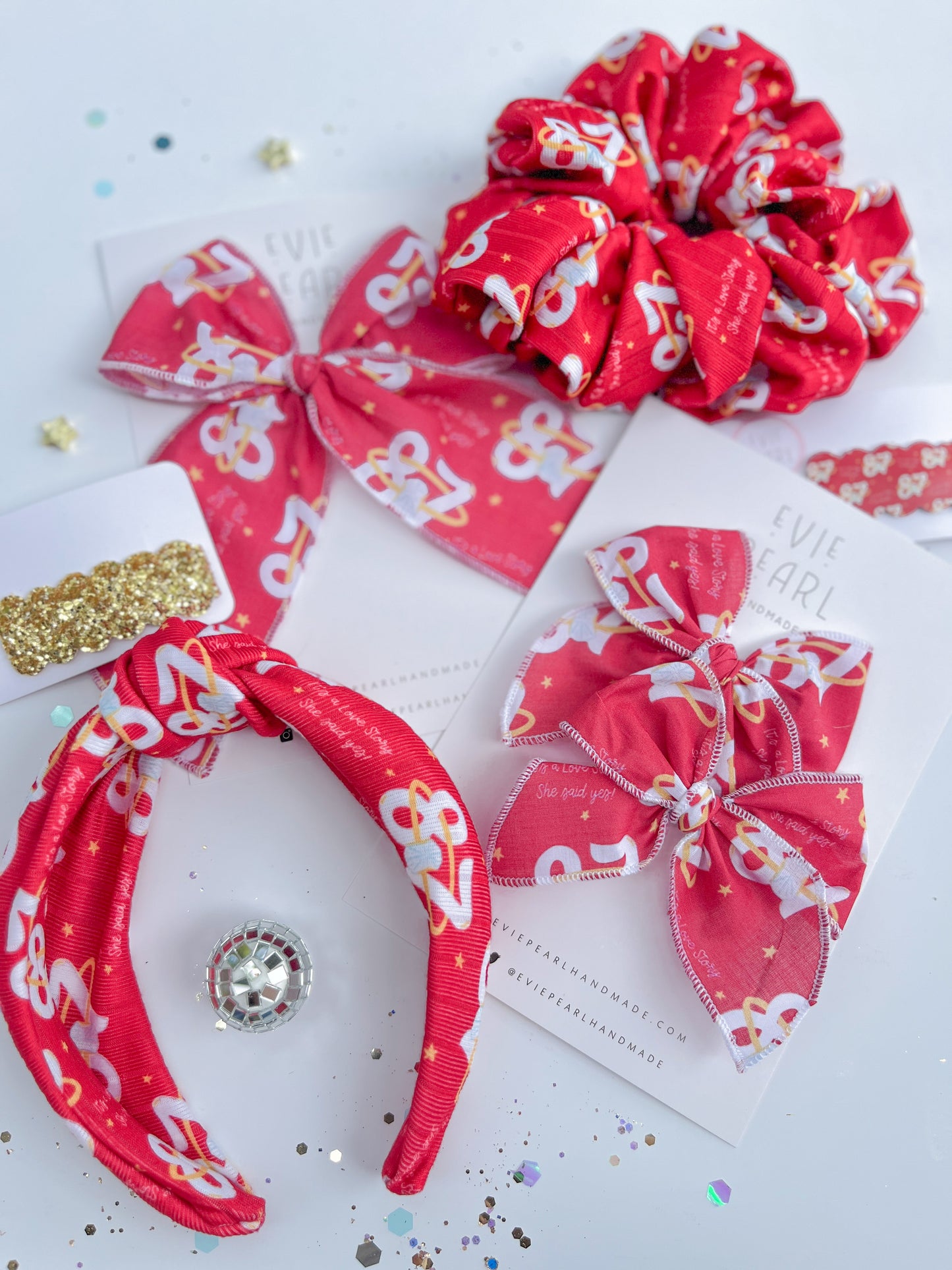 Red 87 Ring Its a Love Story Say Yes Single Snap Clip Barrette