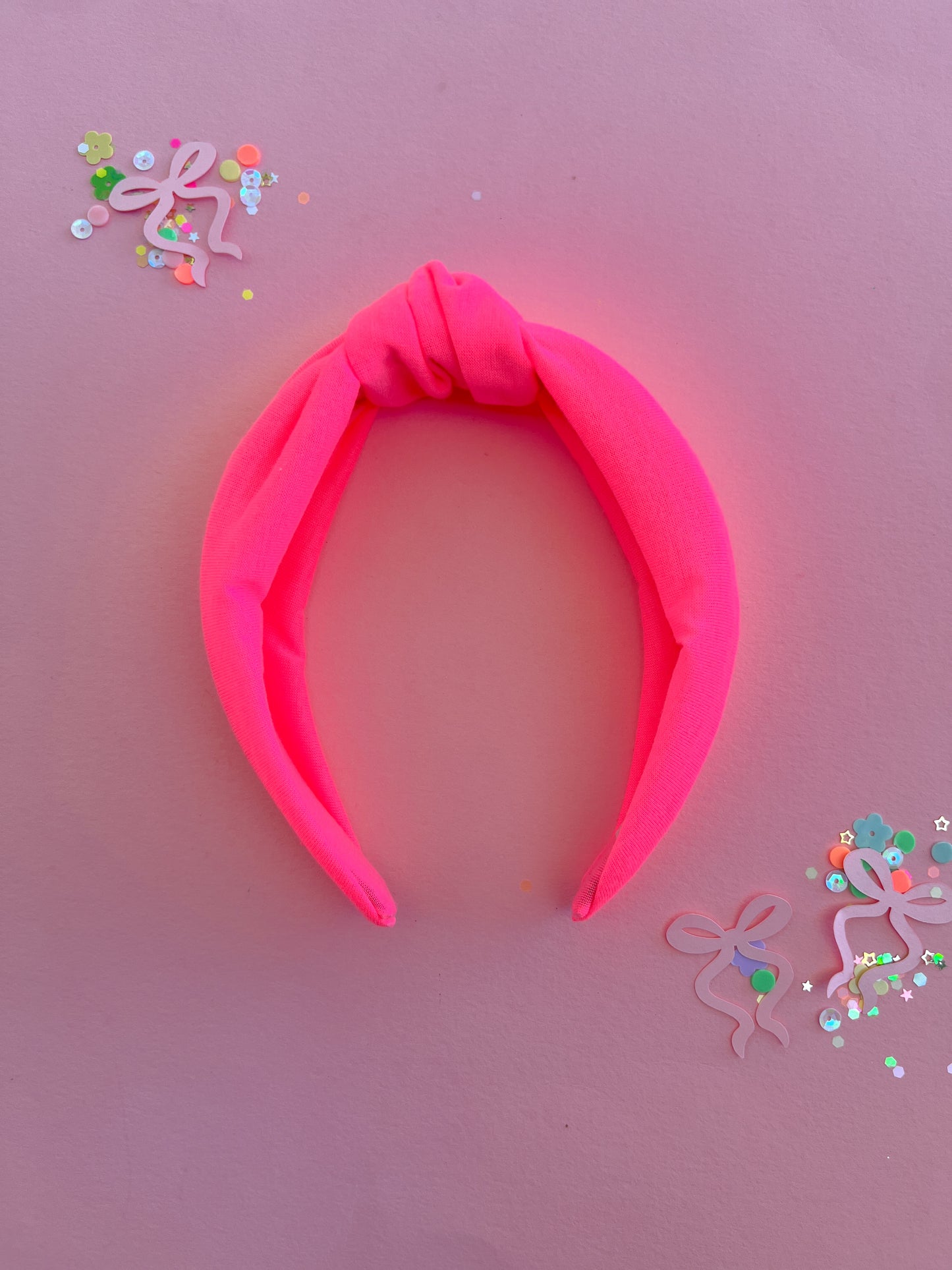 Neon Burst Pink Knotted Headband