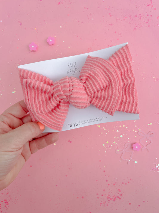 Sunkist Coral Baby Bow Turban