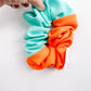 Oversized Teal Orange Scrunchy