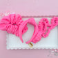 Bubblegum Pink Ribbed Teacher Gift Set- Lanyard| Knotted Headband| Scrunchie