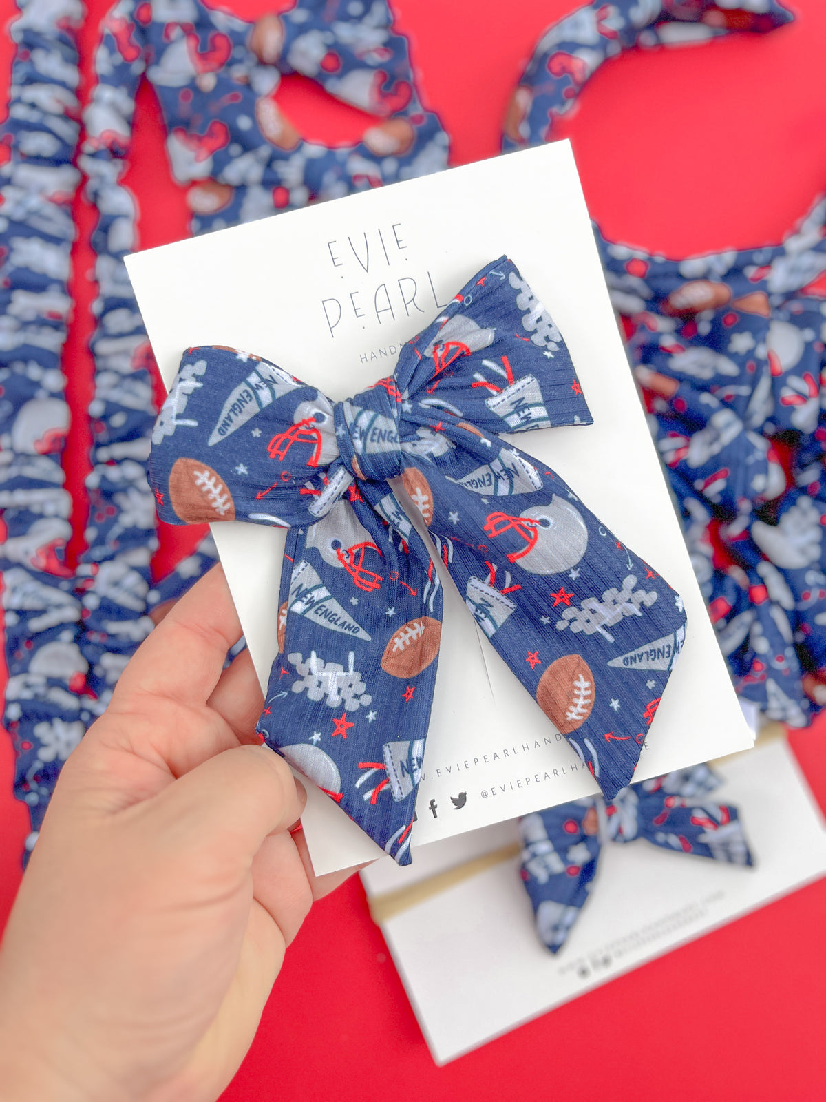 New England Patriots Hair Accessories | Bows, Scrunchies & Headbands