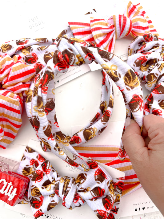 Football Bows Knotted Headband