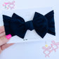 Black Solid Baby Bow Turban