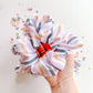 Black Orange Purple Lilac Halloween Stripes Oversized Scrunchy
