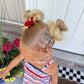 Red Star Sequin Tinsel Pigtail Clip Set