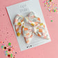 Rainbow Checkered Knit Medium Pinwheel Pigtail Set