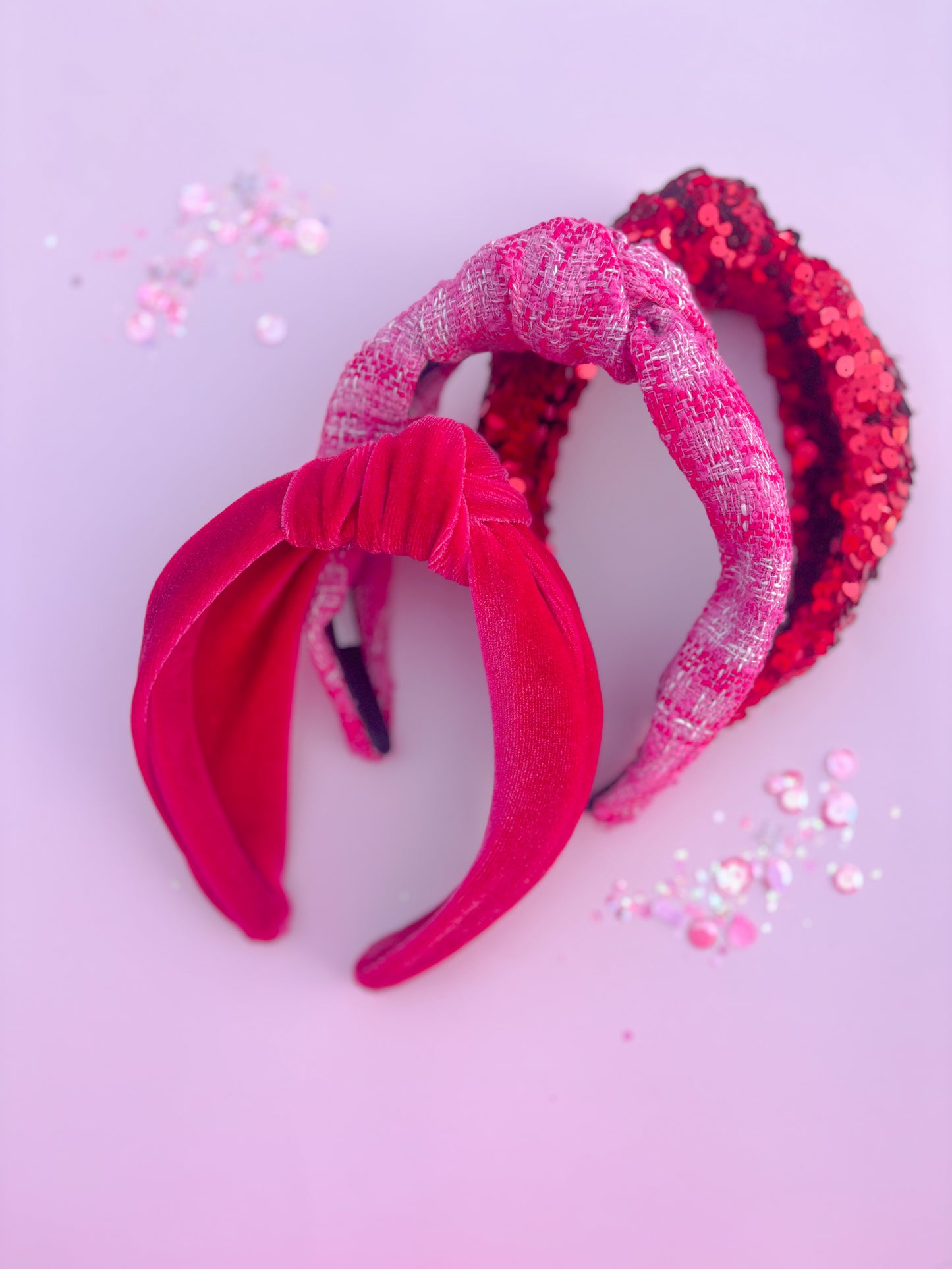 Pink Tweed Knotted Headband for Girls & Women