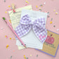Personalized Purple Plaid Oversized Bow