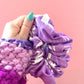 Oversized Purple White Scrunchie