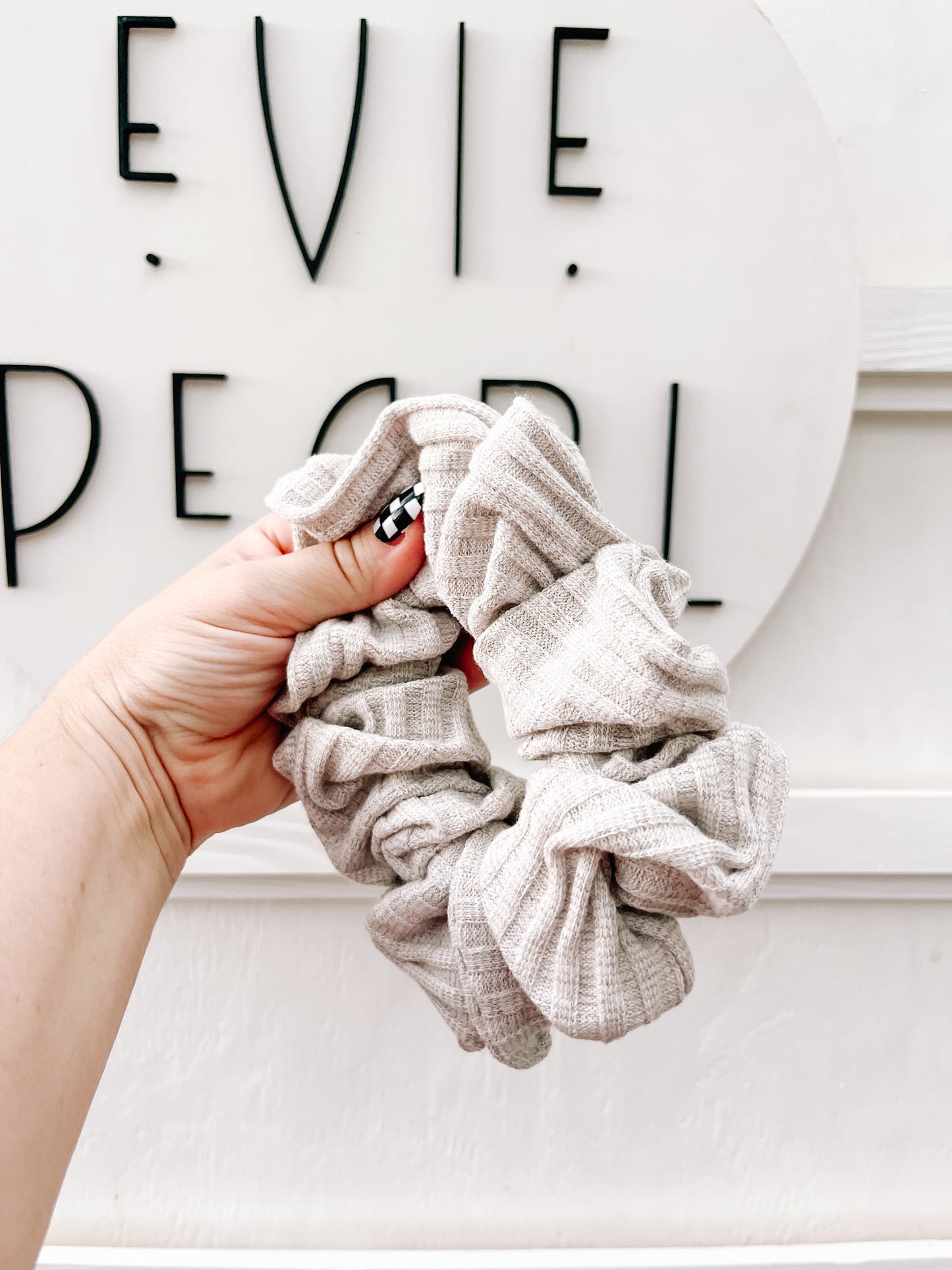 Stone Ribbed Oversized Knit Scrunchy for girls & women