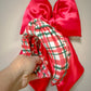 Red & Green Plaid Knotted Headband for Girls & Women