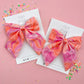 Tiedye Orange & Pink Medium Sailor Bow