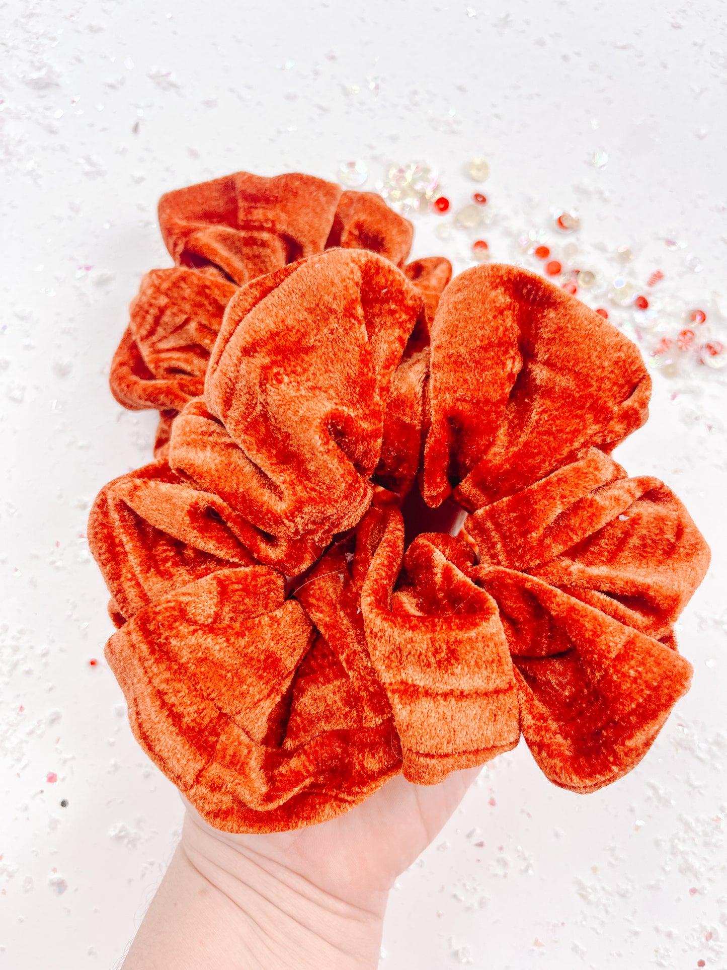 Pumpkin Spice Velvet Luxe Oversized Scrunchy