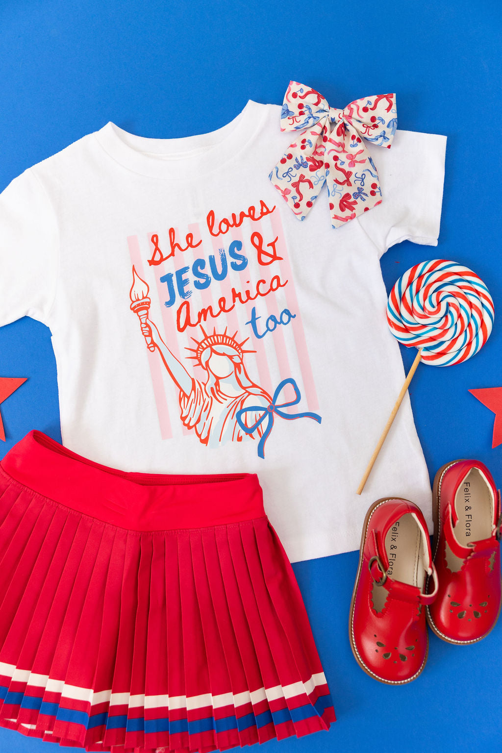4th of July Bows on Bows Medium Sailor Bow