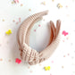 Latte Ribbed Knotted Headband