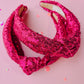 Magenta Pink Sequin Knotted Headband for Girls & Women