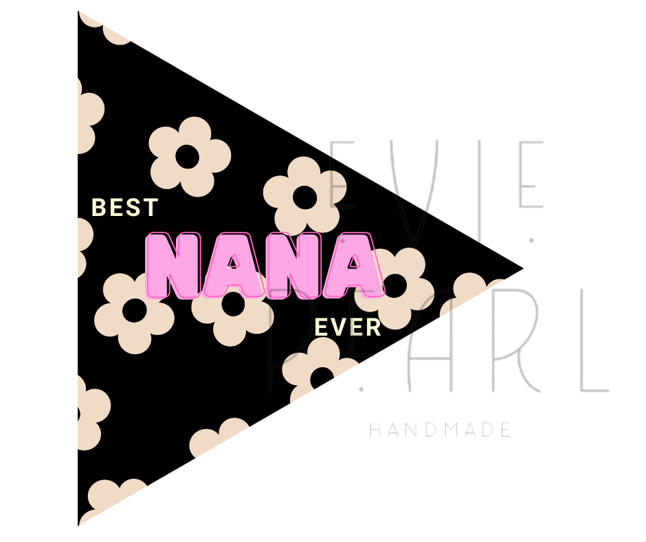 Black Daisy Best Mama, Nana, Gigi, MiMi, Grandma Printable Flag