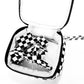 Black White Checkered Zipper Pouch