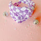 Purple & White Checkered Knotted Headband