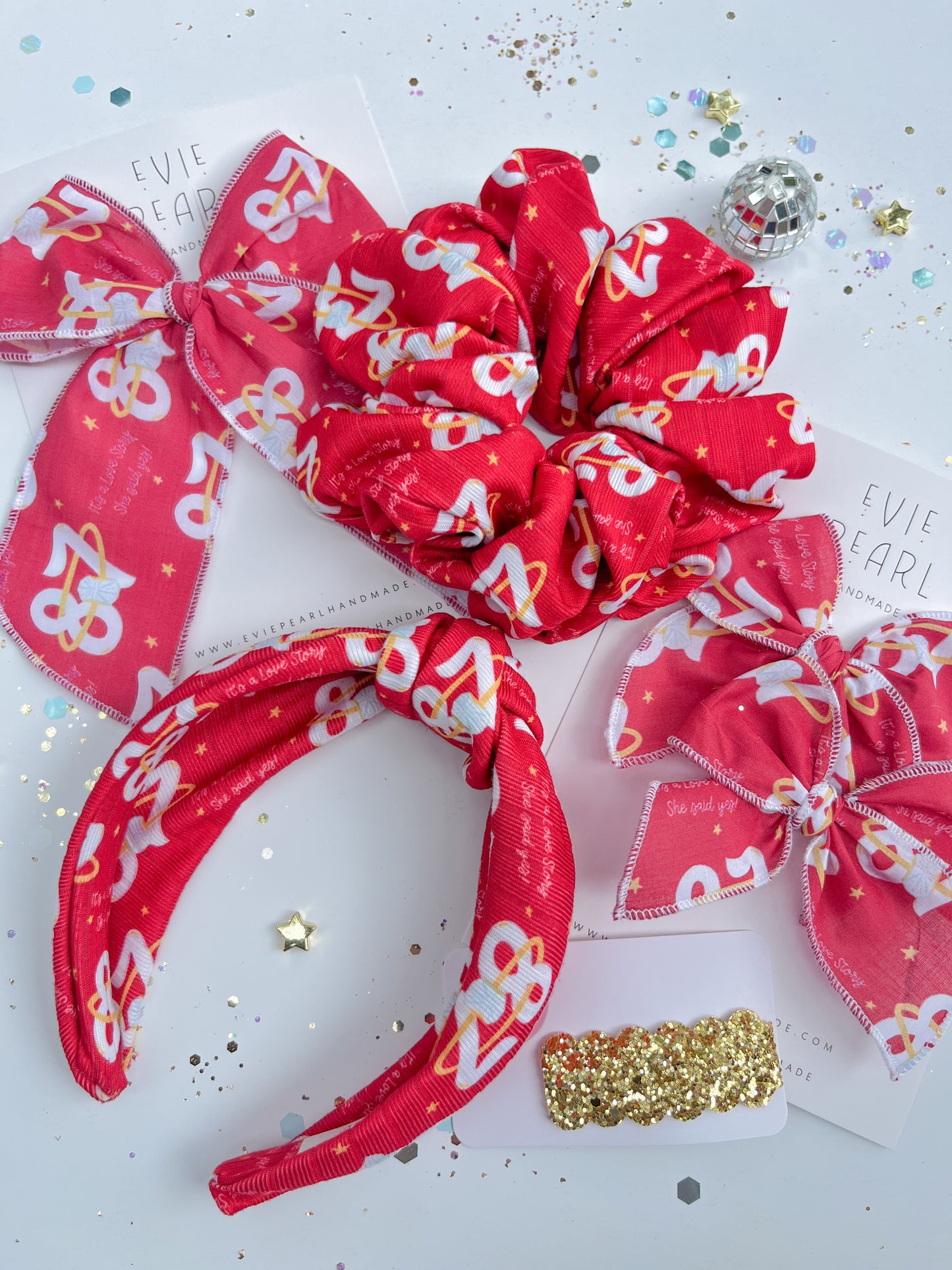 Red 87 Ring Its a Love Story Say Yes Single Snap Clip Barrette