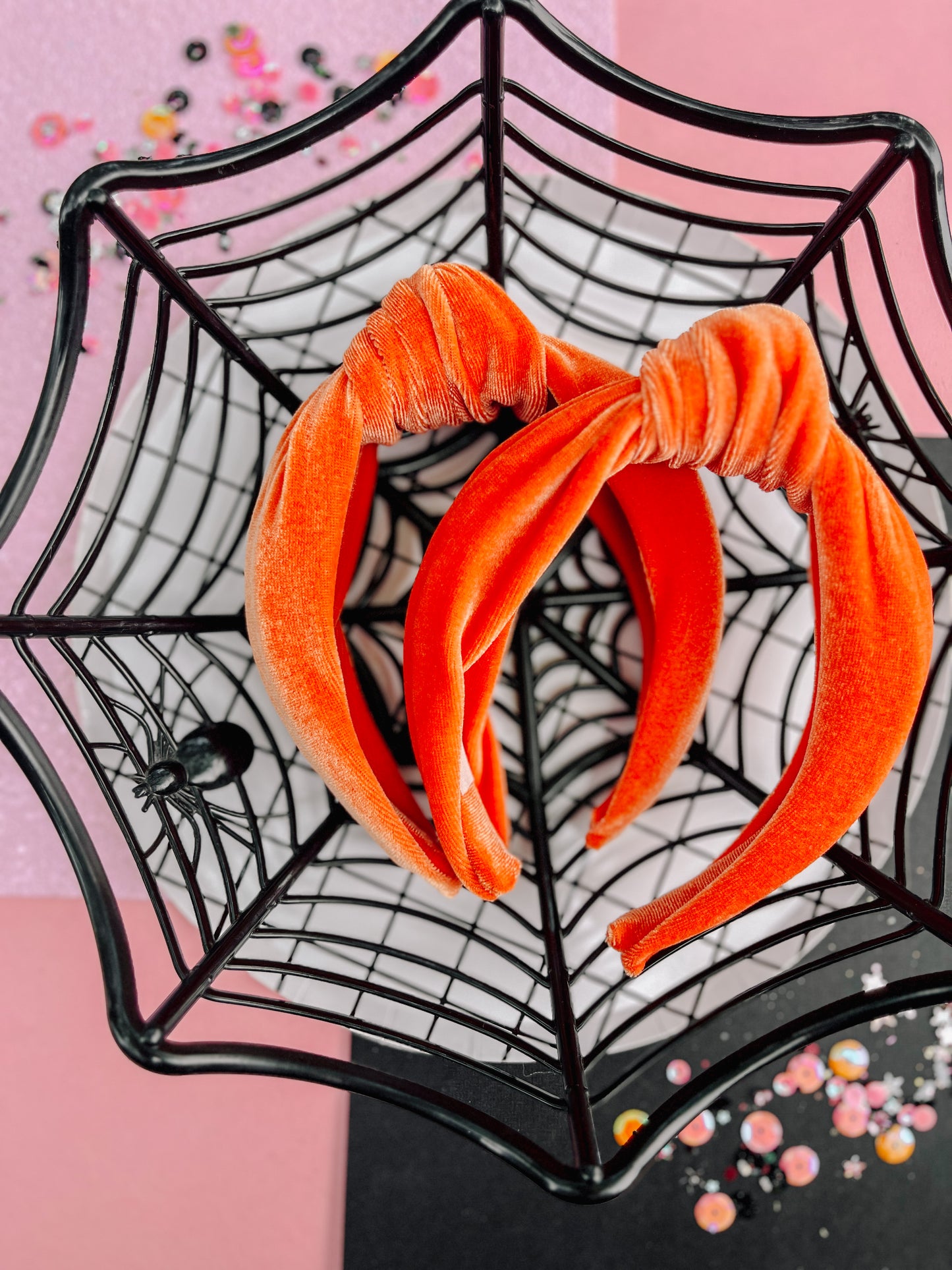 Orange|Velvet Knotted Headband for Girls & Women