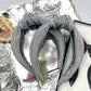 Silver Ribbed Knotted Headband for Girls & Women