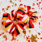 Red White Gold Black Stripes Girls Scrunchy