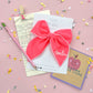 Personalized Initial Hot Pink Small Pigtail Bows