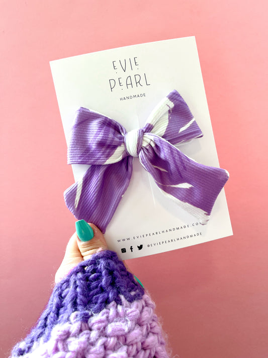 Purple White Large Pinwheel Bow