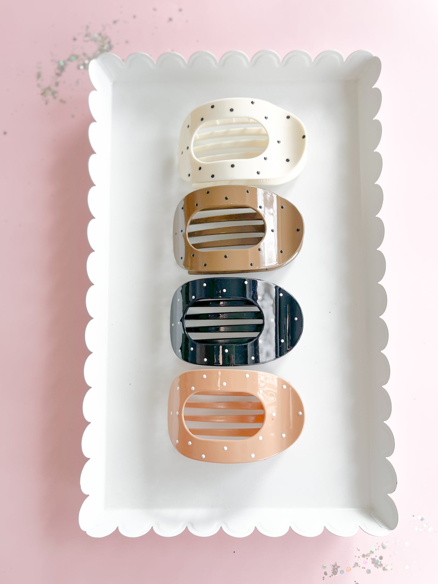 Polka Dot Flat Claw Clip